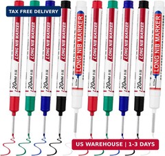 10 PCS Long Head Deep Hole Marker Pens,20mm Long Nib Marker, Longs Nose Markers,