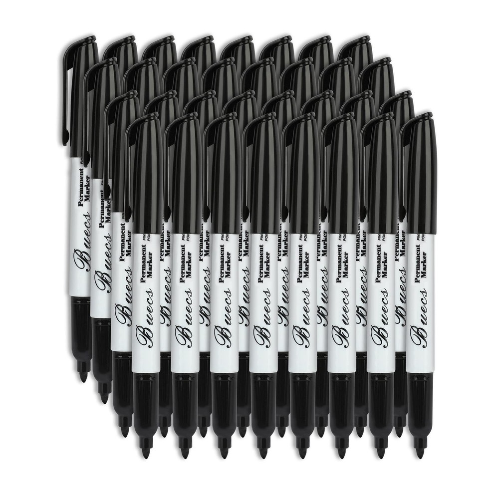 Permanent Markers, 80 Count Black Permanent Markers, Fine Point, Wa… Fast Ship