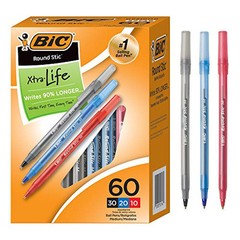 Ballpoint Pen Colors, 60 Pack 60 Count Assorted