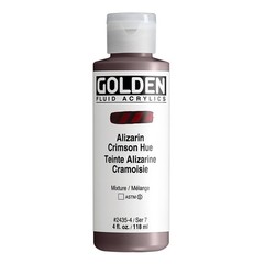 Alizarin Crimson Hue Fluid Acrylic Paint Transparent 4 Oz Bottle Art