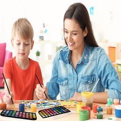Watercolor Paint,48 Colors Washable Watercolor Paint Set With Brush, Refillab…