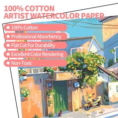 400 Sheets Watercolor Paper Bulk 6×9 Inch 300 GSM Cotton Cold Press Art