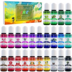 Alcohol Ink Set – 24 Vibrant Colors for Resin Art, Petri Dish Making, Epoxy P…