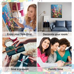 Wildflowers Paint by Numbers Kit for Adults – DIY Canvas Art 16x20in