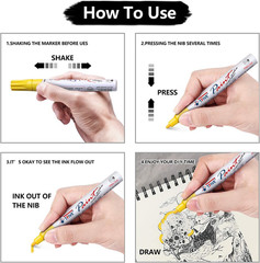 Paint Markers Pens Set, 28 Color Oil-Based Permanent Paint Marker, Medium