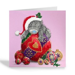 CraftBuddyUS CCK-MTY134: Bauble Bliss Tatty Teddy Crystal Art Card Kit 18x18cm