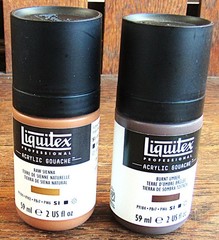 Liquitex Professional Acrylic Gouache 2 oz (59 ml) RAW SIENNA & BURNT UMBER