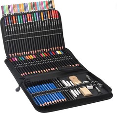96 PCS Art Supplies Drawing Kit 72 Colored Pencils 24 Sketching Pen Adult