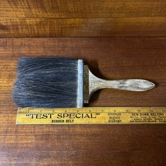Large Vtg Morck Paint Brush Old Wooden Handle Steampunk Horsehair Farmhouse