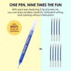 Grabie Jumbo Glitter Gel Ink Pen Set Of 18, Metallic Vibrant Sparkle Gel Pens…