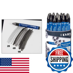 Lyra Graphite Crayons Assorted Degrees Water-Soluble Set Of 24 Crayons Black