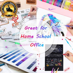 Glitter Gel Pens, 33 Colors Neon Glitter Pens Set Gel Art Markers with 40% More