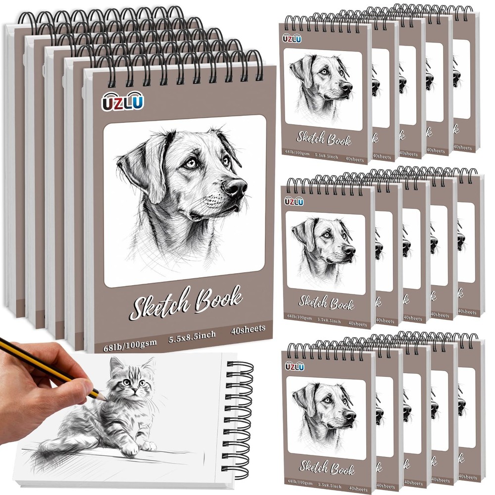 20 Pcs Sketch Books Bulk 5.5 x 8.5 In 800 Sheets Top Spiral Bound Sketch Pad …