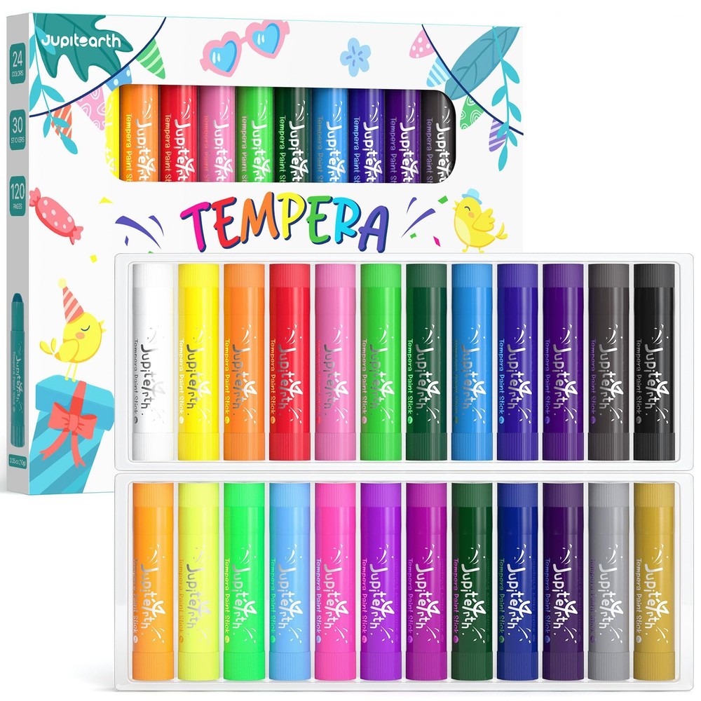 Paint Sticks for Kids 24 Colors, Quick Drying, Smooth, Non-Toxic and Washable…