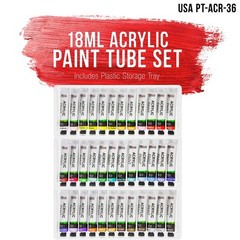 U.S. Art Supply Professional 36 Color Set of Acrylic Paint in Large 18ml Tube…