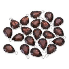 20PCS 12x20mm Alloy Glass Crystal Teardrop Charm Wine Red
