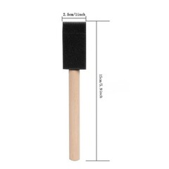 12PCS Foam Paint Brush Set 1 Inch Sponge Brushes Wood Handle for Staining Crafts