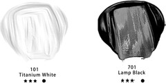 Professional Acrylic Paint, White and Black (120Ml / 4.05Oz) Tubes, Art Craft Pa