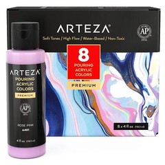 Arteza Pouring Acrylic Paint | Pastels | 4oz Bottles – Set of 8