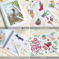 Ohuhu Markers for Adult Coloring Books: 64 Colors Art Markers Dual Brush Chisel