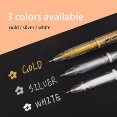 Gold Silver White Ink Gel Pens 1mm Opaque Archival 6 Pack White Ink Tool