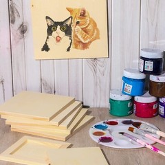 Wood Canvas Boards Unfinished Wooden Panel Boards Paint Pouring Panels for Pa…