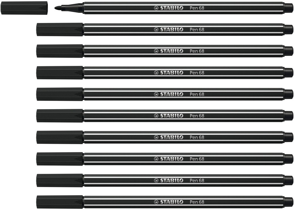 Premium Fibre Tip Pen Pen 68 Fine Art Drawing Markers Black Ink 10 Pack