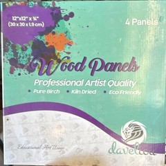 Daveliou Wood Artist Panels Square 12×12 in 4 Pack Professional Quality