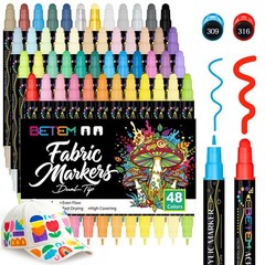 “48 Colors Dual Tip Acrylic Paint Markers for Fabric, Rock, Glass, Canvas”