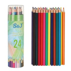 24 Colors Colored Pencils Set, Oil Coloring Pencils (Green Bucket)