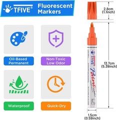 TFIVE Fluorescent Paint Markers, 8 Colors Neon UV Paint Pens for Blacklight – Oi