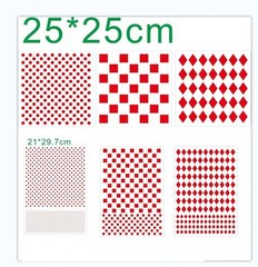 6PCS Checks Dots Stencils, Harlequin Checkerboard 4 inches x 5