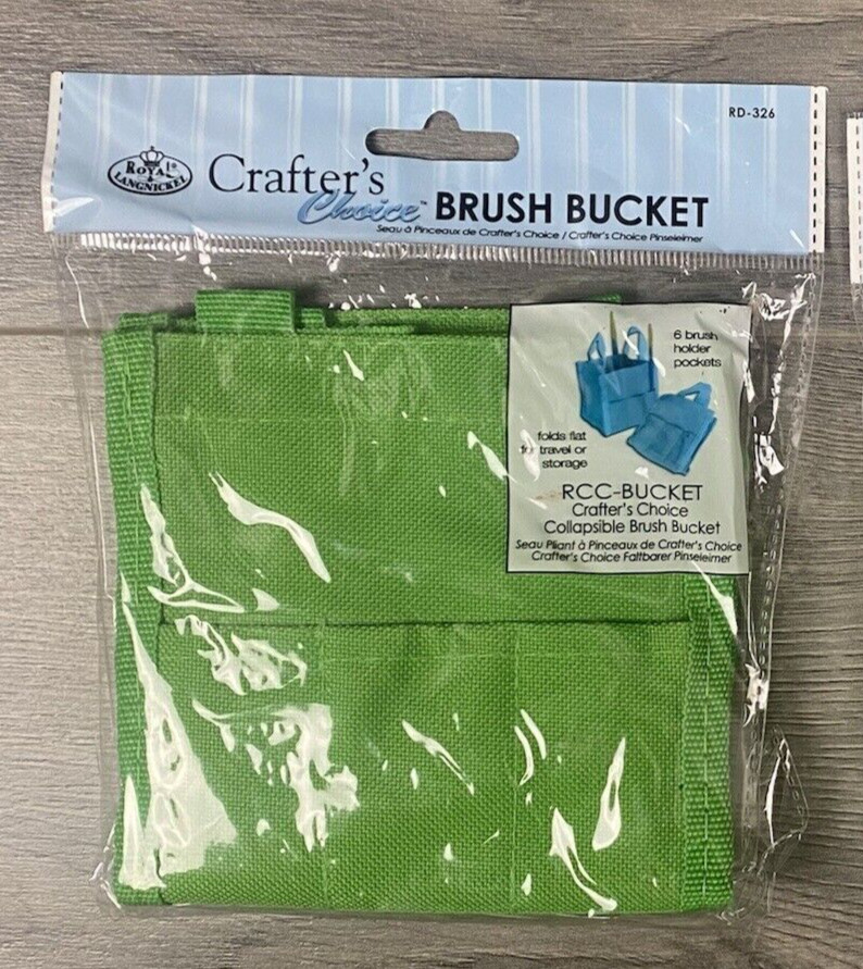 Collapsible Brush Bucket Crafter’s Choice Green RD-326 College School Organizer