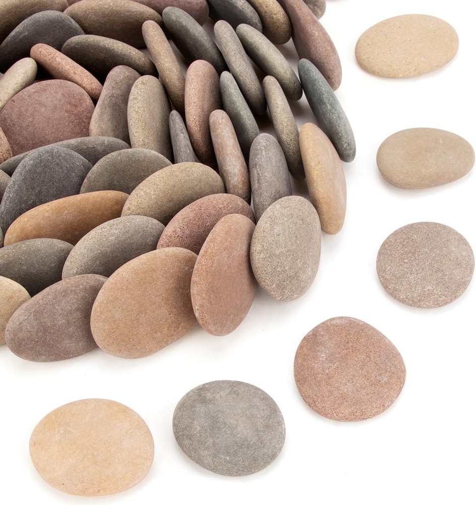About 190 PCS – 210 PCS (18 Pounds) Painting Rocks,River Rocks,1.1″-2.2″ Craf…