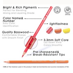 KALOUR Professional Colored Pencils,Set of 120 Colors,Artists Soft Core with Vib