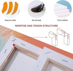 Canvases for Painting, 40×30,30×20, 20×15, 8 Set Stretched White Canvas with …