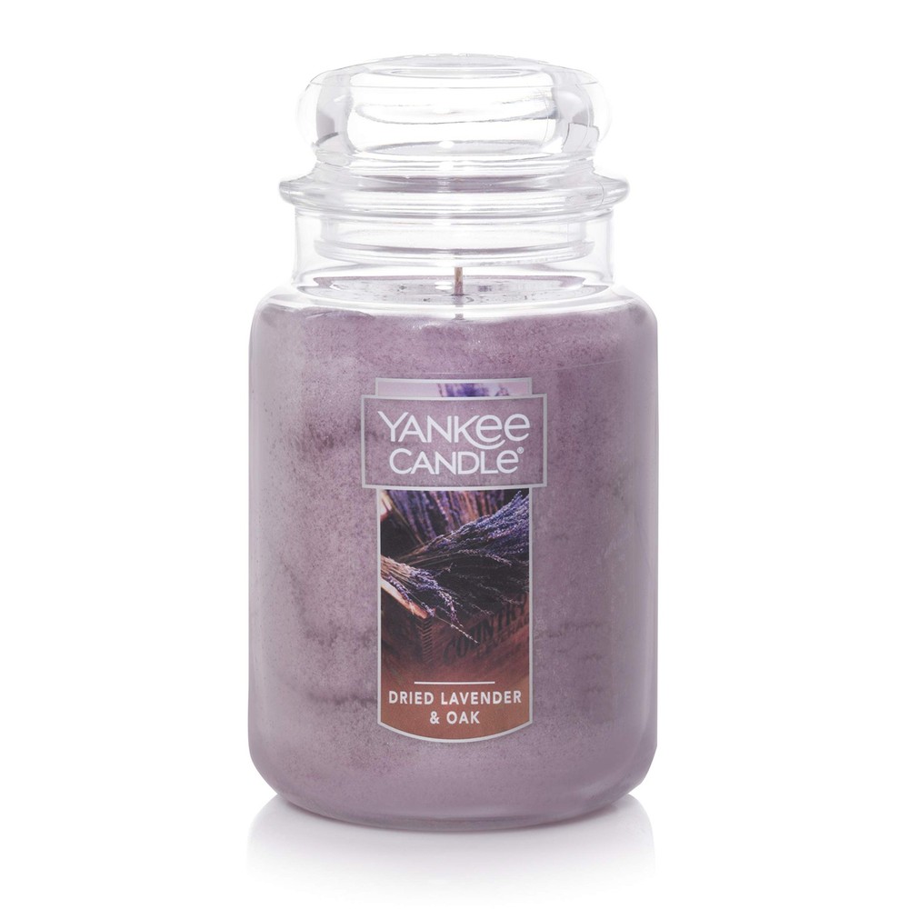 Yankee Candle Dried Lavender & Oak​ Scented 22 oz Single-Wick, MEDIUM PURPLE
