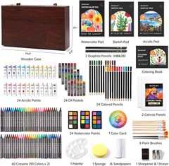 Shuttle Art Deluxe Gift Art Kit 202 Piece Wooden Set
