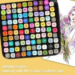 Hyrrt 100 Colors Dual Tips Alcohol Markers, Permanent Sketch Art Markers Pens…
