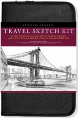 Studio Series Travel 40 Piece Sketch Kit Charcoal Graphite Pastel Drawing Set