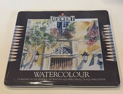 Rexel Derwent Watercolor 24 Watercolour Pencils Crayons In Tin
