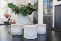 Sand + Fog Scented Candle – California Beach House – 12 oz, beige,off-white