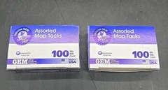 Gem Map Tacks, Plastic, Assorted, 3/8″, 200/Box (GEMMTA)