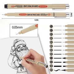 Micro Fineliner Drawing Art Pens: 12 Black Fine Line Waterproof Ink Set Artis…