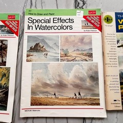 Vtg Art Painting Instruction Books Lot 7 Trees Landscape Seascape Watercolor Oil