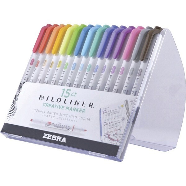 t15 Zebra Pen 78115 Mildliner Double Ended Highlighter – 15 Count