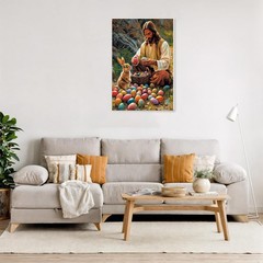 NAIMOER Easter Paint by Numbers Kits for Adults Beginner with Wooden Framed, Jes
