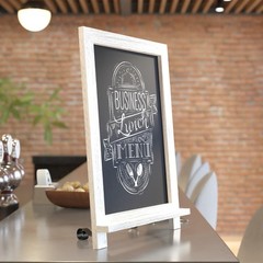 10 Pack 12″ x 17″ Tabletop or Wall Mount Magnetic Chalkboards – Whitewashed