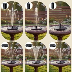 AISITIN Solar Fountain Pump 6 Nozzles Floating Bird Bath Garden Pond Outdoor