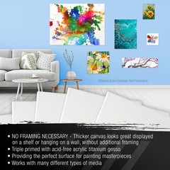 18″ x 24″ Gallery Depth 1-1/2″ Profile Stretched Canvas 3-Pack – Gesso Primed